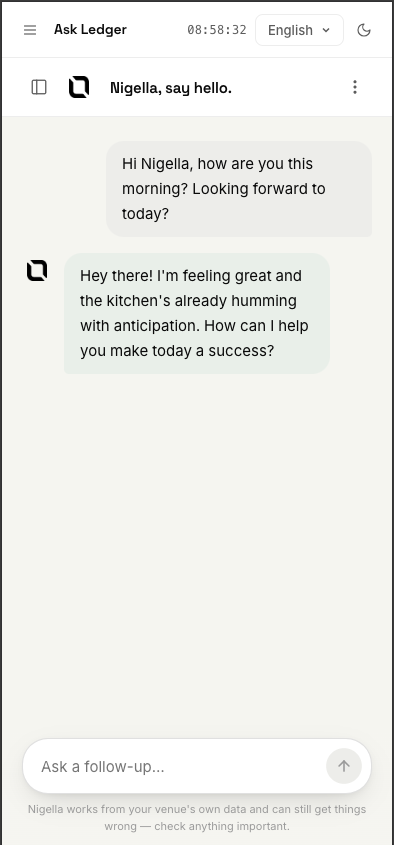 NIGELLA conversation interface